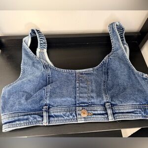 Denim Blue Crop Top